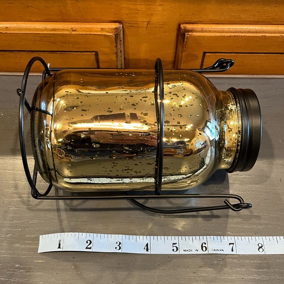 Gold Mercury Glass Fairy Light Mason Jar - Battery Operated - Picture 14 of 14